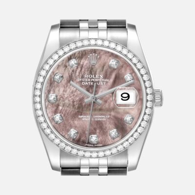 Rolex Datejust 116244 MOP Diamond Dial Steel White Gold 36mm