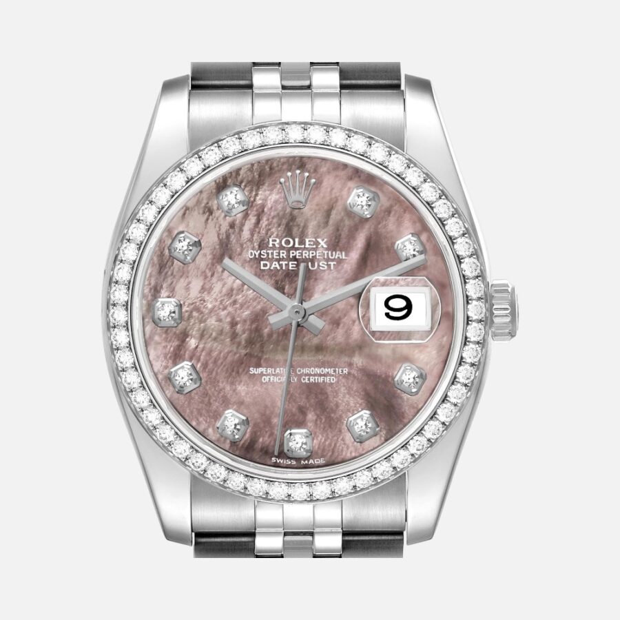 Rolex Datejust 116244 MOP Diamond Dial Steel White Gold 36mm