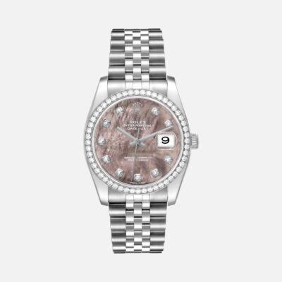 Rolex Datejust 116244 MOP Diamond Dial Steel White Gold 36mm
