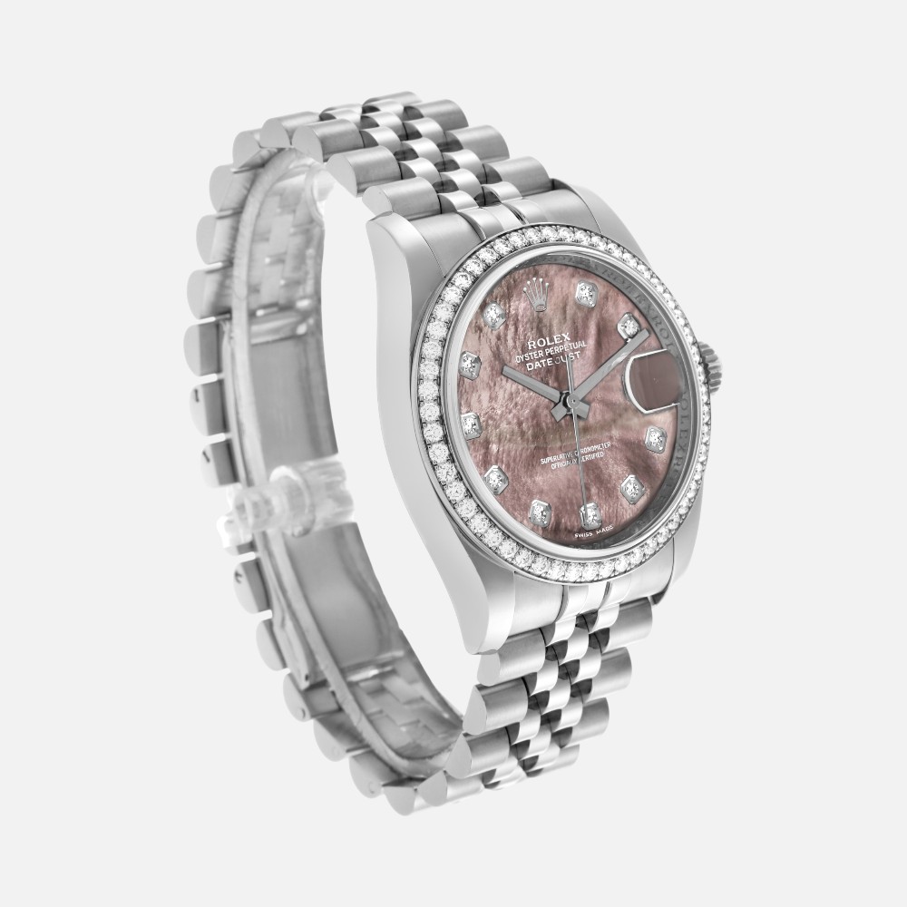 Rolex Datejust 116244 MOP Diamond Dial Steel White Gold 36mm