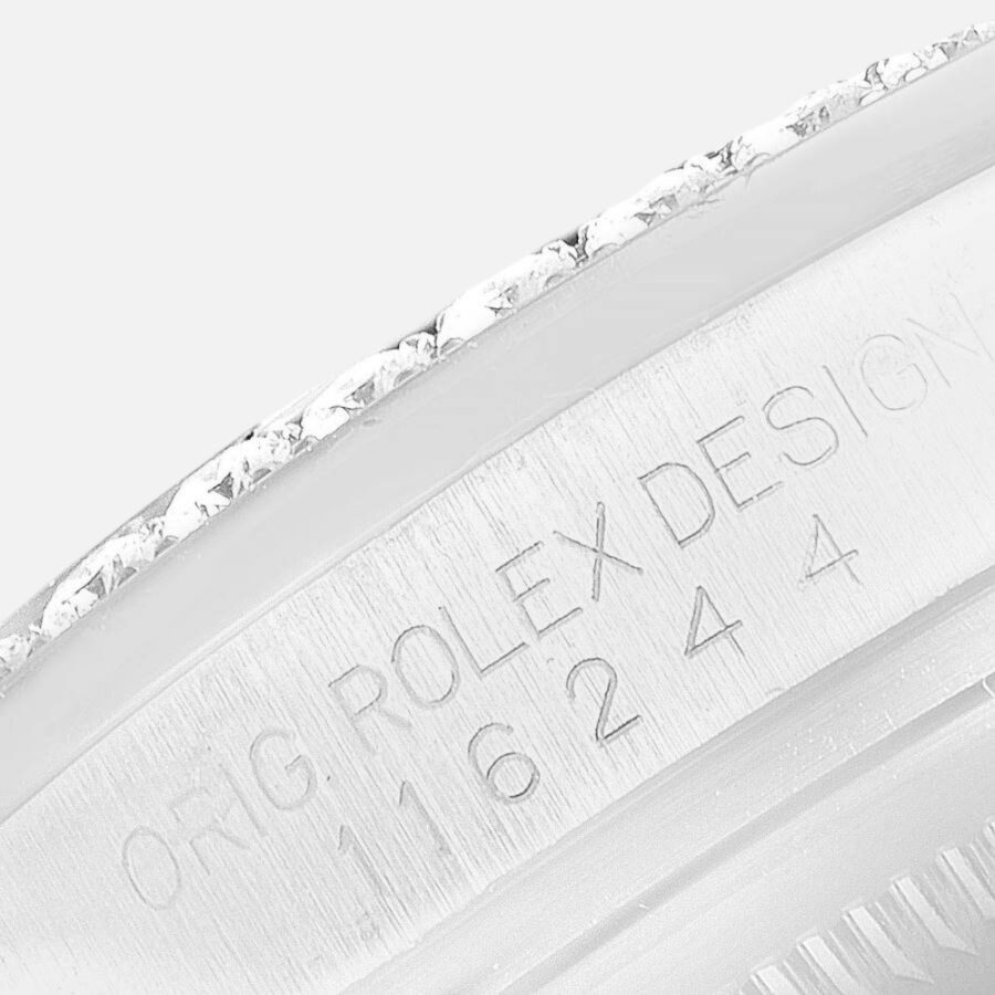 Rolex Datejust 116244 Steel White Gold Silver Diamond Dial 36mm
