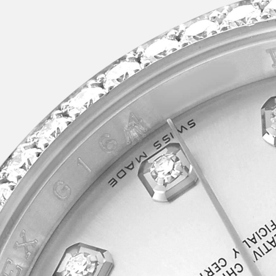 Rolex Datejust 116244 Steel White Gold Silver Diamond Dial 36mm