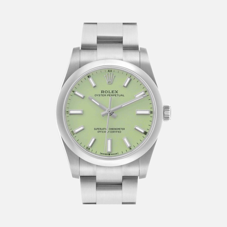 Rolex Oyster Perpetual 124200 Pistachio Dial 34mm Steel