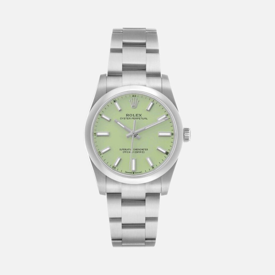 lkjjfgjjkg (5) Rolex Oyster Perpetual 124200 Pistachio Dial 34mm Steel