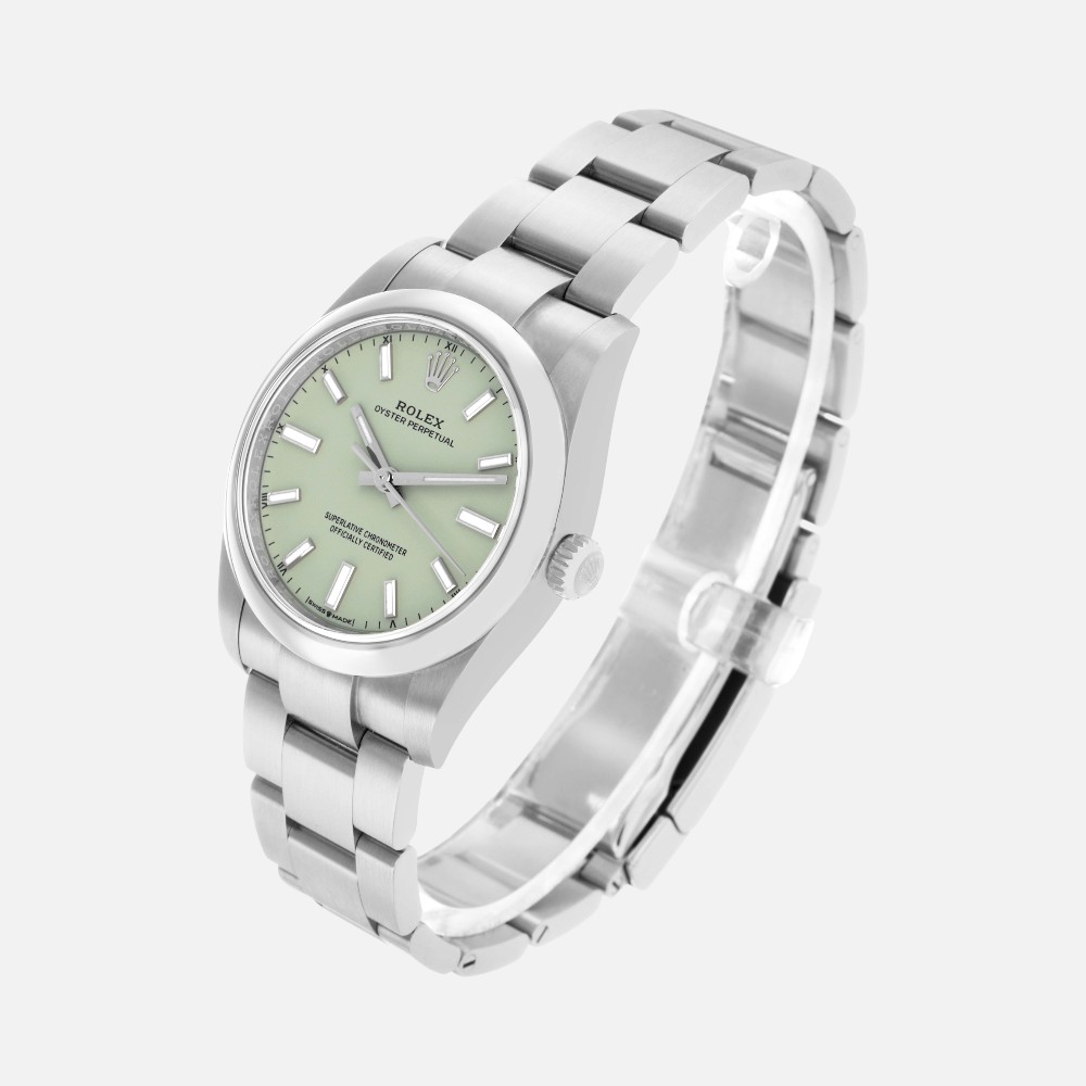 Rolex Oyster Perpetual 124200 Pistachio Dial 34mm Steel