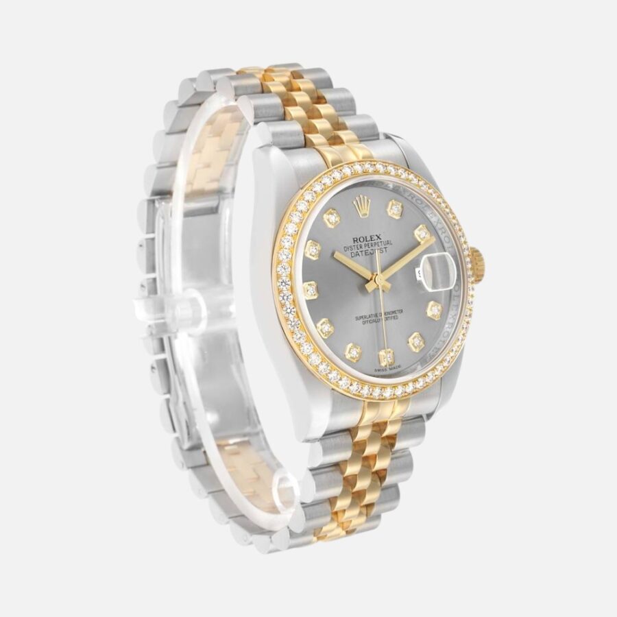 Rolex Datejust 116243 Two-Tone Steel & Yellow Gold Silver Diamond Dial 36mm