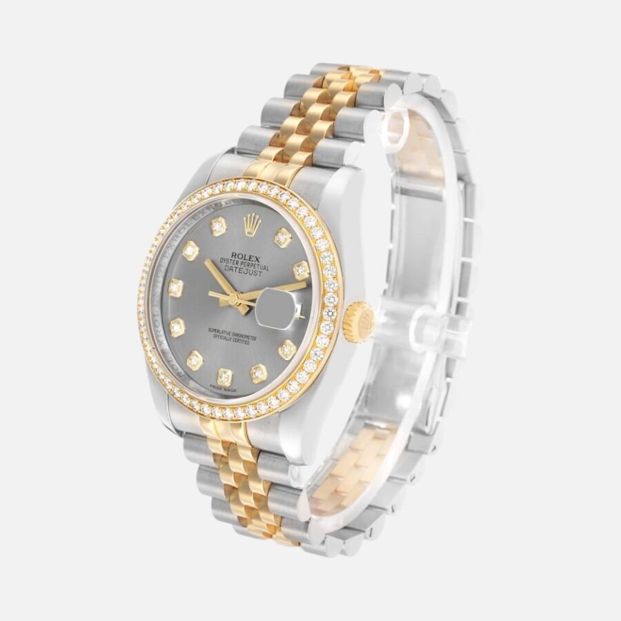 Rolex Datejust 116243 Two-Tone Steel & Yellow Gold Silver Diamond Dial 36mm