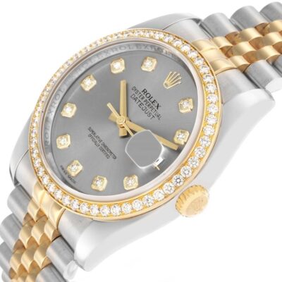 Rolex Datejust 116243 Two-Tone Steel & Yellow Gold Silver Diamond Dial 36mm