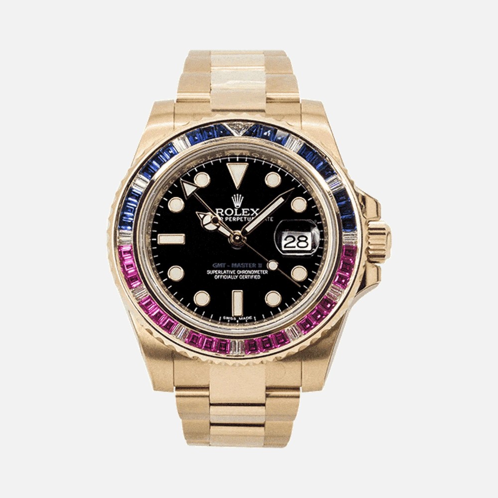Rolex GMT-Master II 116748 SARU Yellow Gold Gem-Set Bezel 40mm