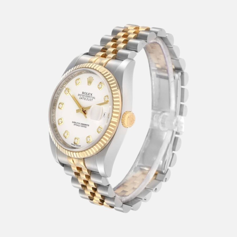 Rolex Datejust 116233 Two-Tone Steel amp; Yellow Gold White Diamond Dial 36mm