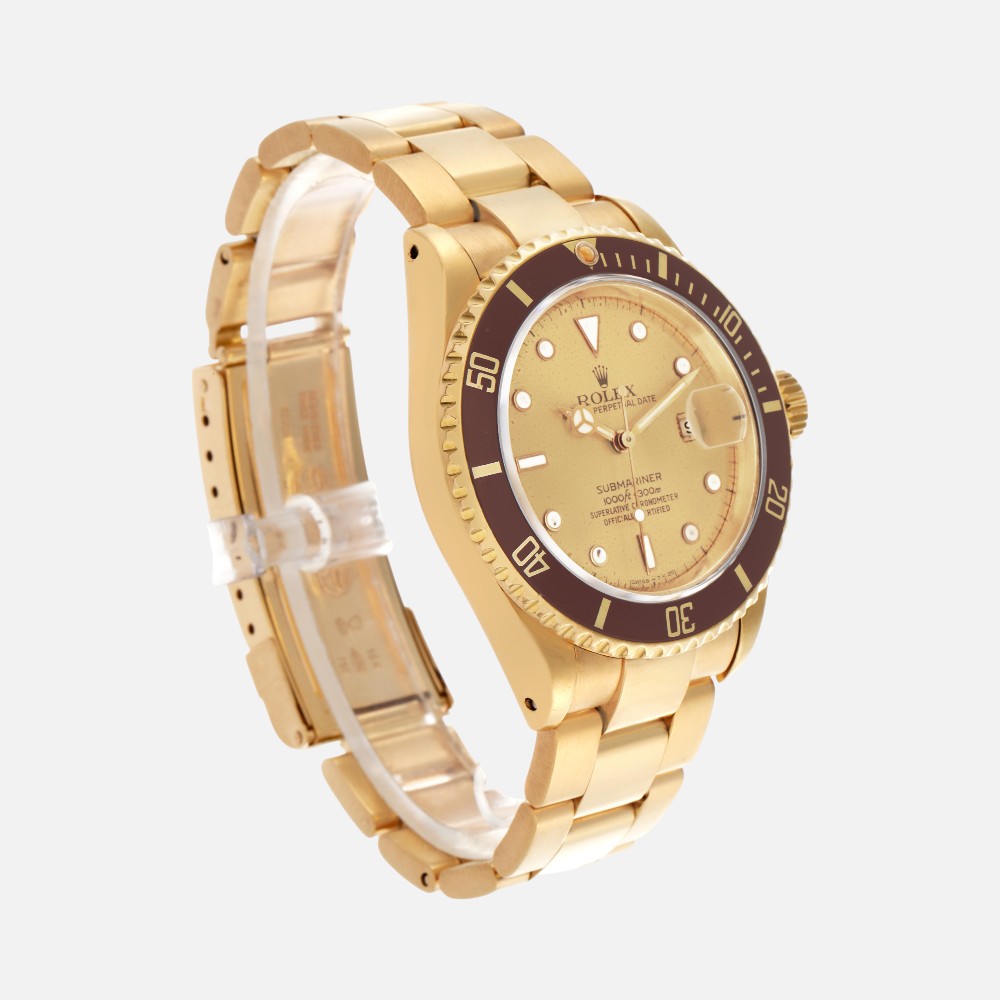 Rolex Submariner 16618 Yellow Gold Champagne Dial 40mm