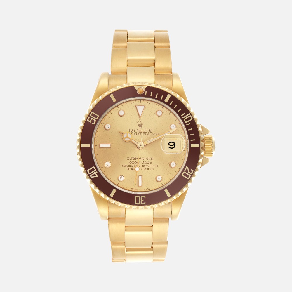 Rolex Submariner 16618 Yellow Gold Champagne Dial 40mm