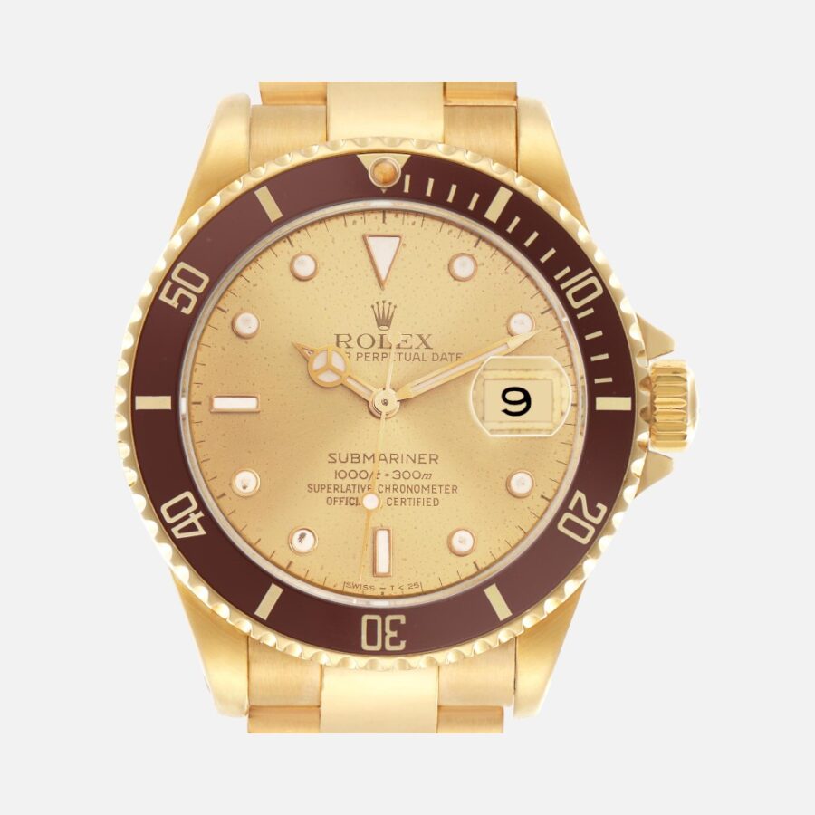 Rolex Submariner 16618 Yellow Gold Champagne Dial 40mm