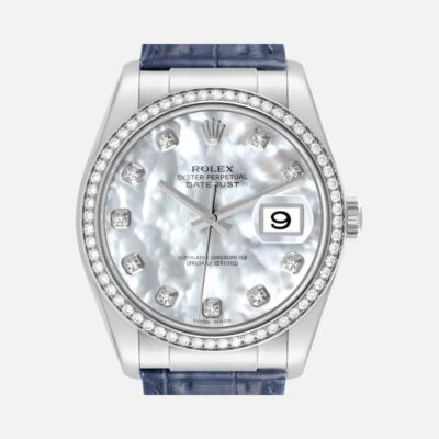 Rolex Datejust 116189 White Gold MOP Diamond Dial 36mm