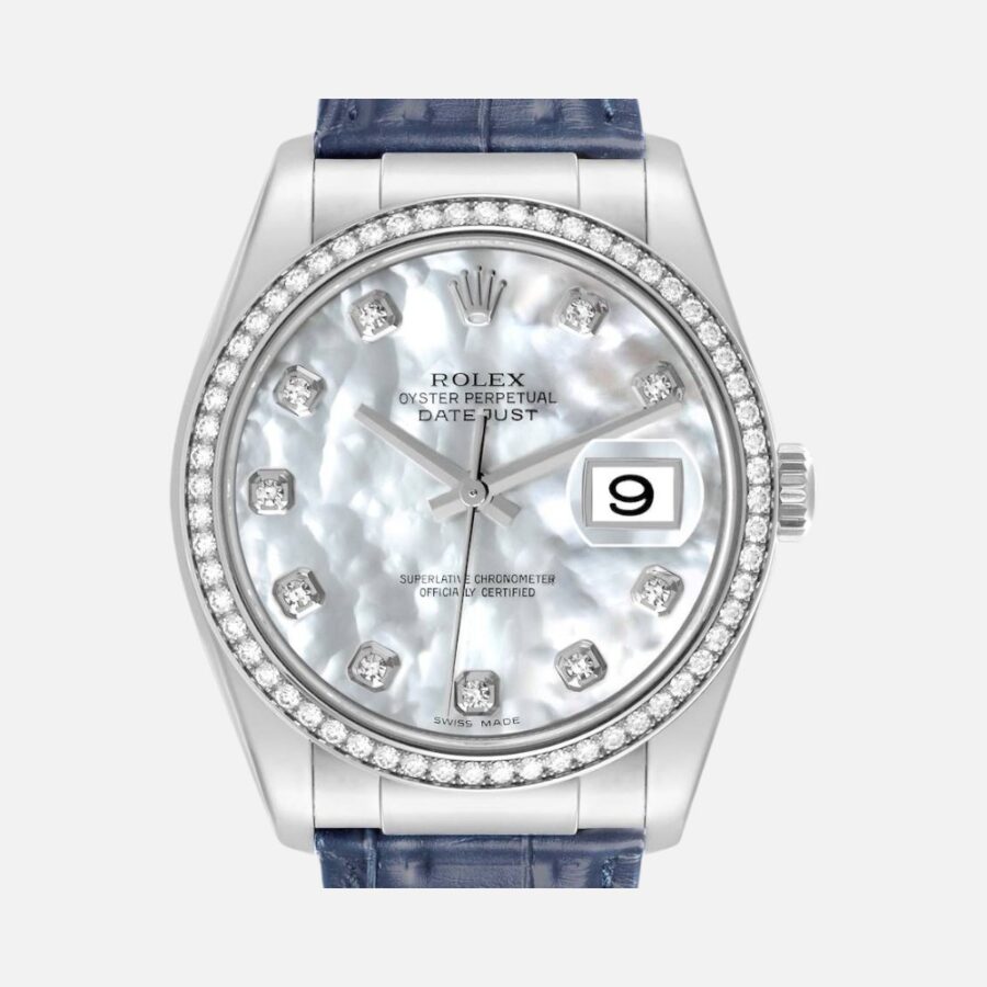 Rolex Datejust 116189 White Gold MOP Diamond Dial 36mm