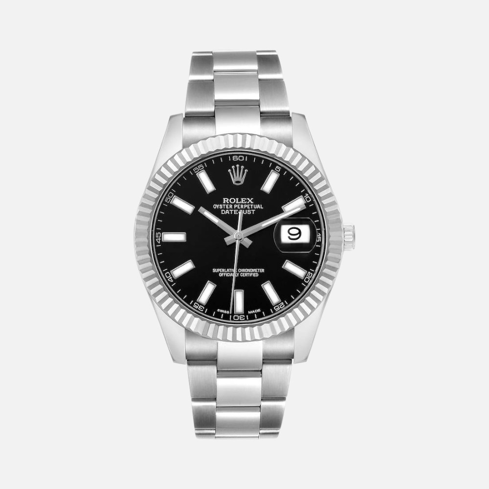 Rolex Datejust II 116334 Steel & White Gold Black Dial 41mm
