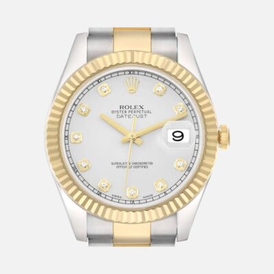 Rolex Datejust II 116333 Two-Tone Yellow Gold & Steel Silver Diamond Dial 41mm