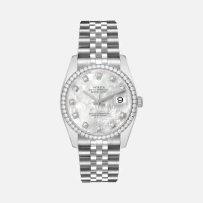 Rolex Datejust 116244 Steel & White Gold MOP Diamond Dial 36mm