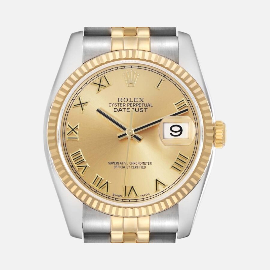 Rolex Datejust 116233 Two-Tone Steel & Yellow Gold Champagne Roman Dial 36mm