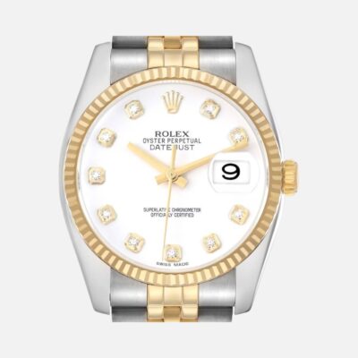 Rolex Datejust 116233 Two-Tone Steel amp; Yellow Gold White Diamond Dial 36mm