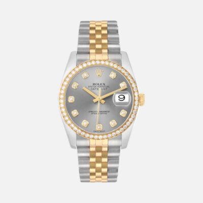 Rolex Datejust 116243 Two-Tone Steel & Yellow Gold Silver Diamond Dial 36mm