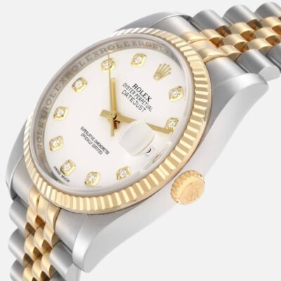 Rolex Datejust 116233 Two-Tone Steel amp; Yellow Gold White Diamond Dial 36mm