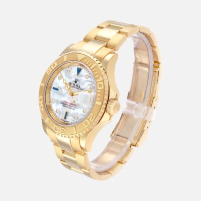 Rolex Yacht-Master 40 16628B Yellow Gold MOP Diamond Sapphire Dial