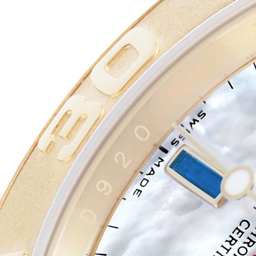 Rolex Yacht-Master 40 16628B Yellow Gold MOP Diamond Sapphire Dial