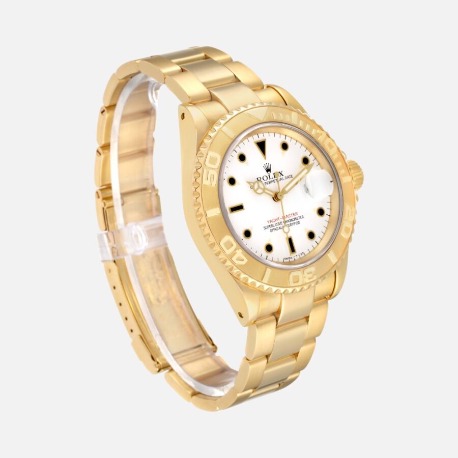 Rolex Yacht-Master 40 16628B Yellow Gold White Sapphire Dial
