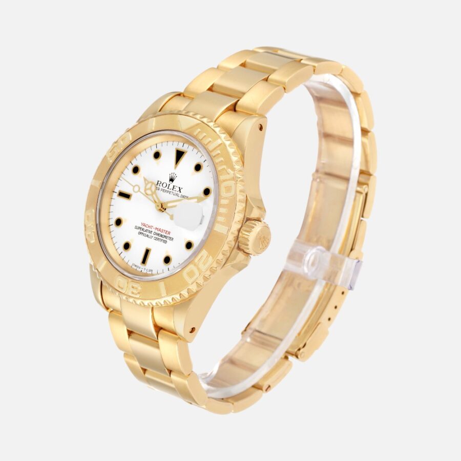 Rolex Yacht-Master 40 16628B Yellow Gold White Sapphire Dial