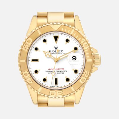Rolex Yacht-Master 40 16628B Yellow Gold White Sapphire Dial