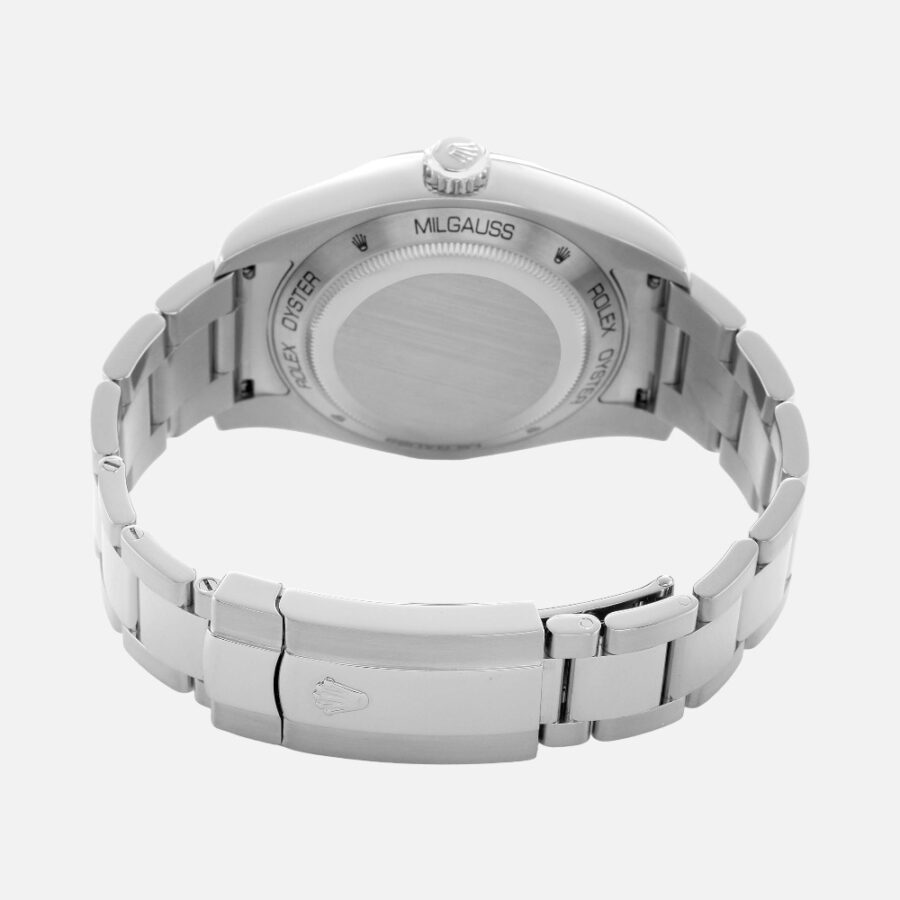 Rolex Milgauss 116400GV Green Crystal Blue Dial 40mm Steel