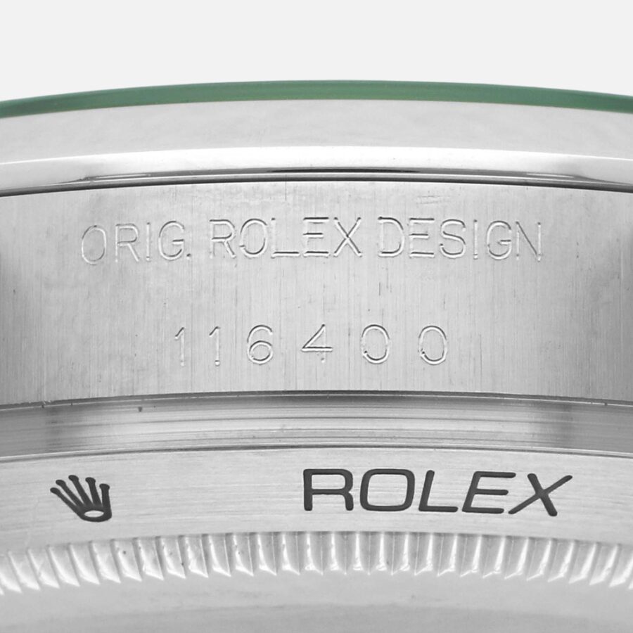 Rolex Milgauss 116400 Green Crystal Black Dial 40mm Steel