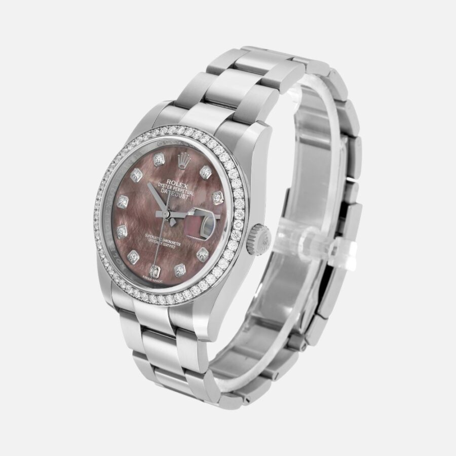 Rolex Datejust 116244 Diamond Mother of Pearl Dial Steel White Gold 36mm