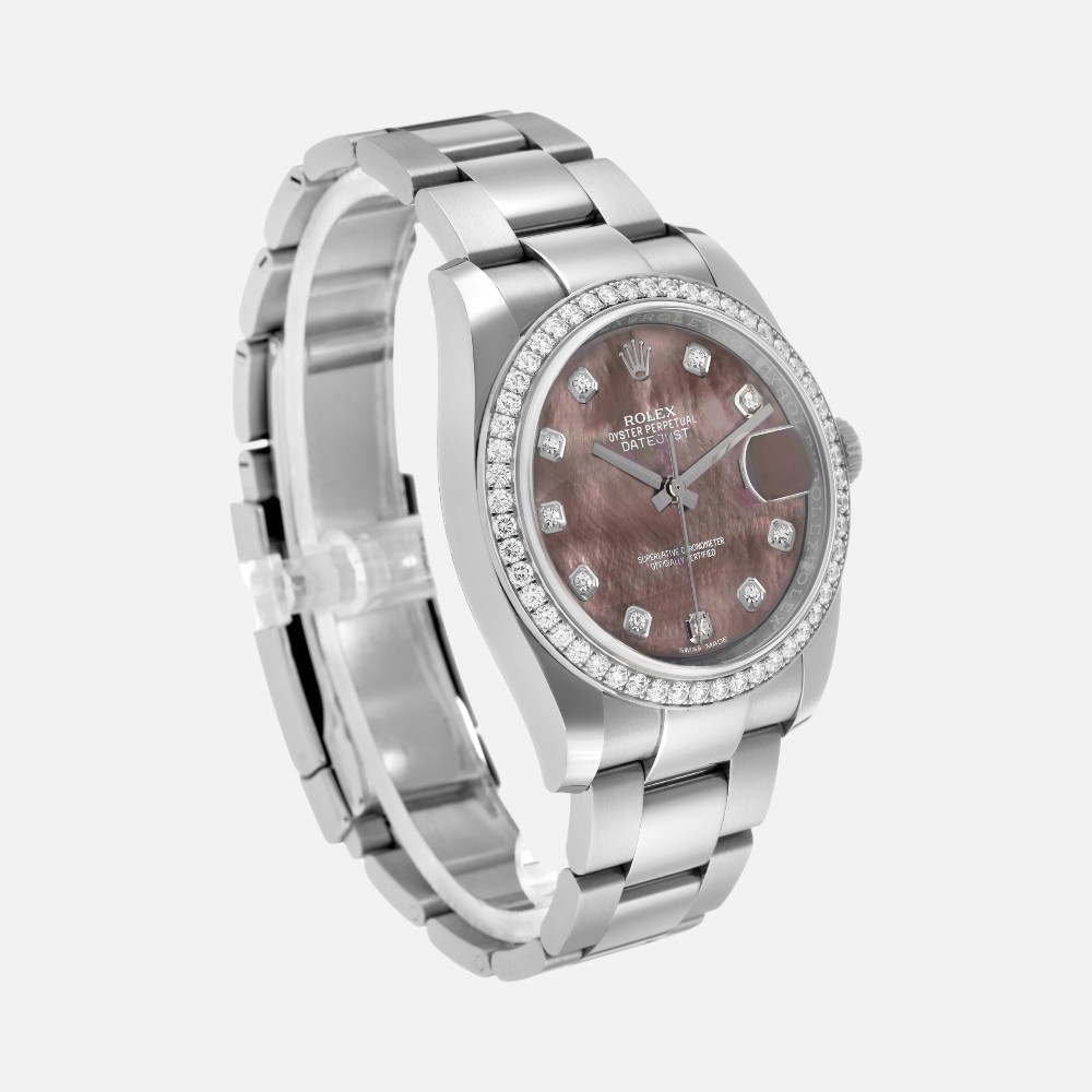 Rolex Datejust 116244 Diamond Mother of Pearl Dial Steel White Gold 36mm