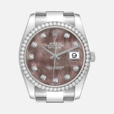 Rolex Datejust 116244 Diamond Mother of Pearl Dial Steel White Gold 36mm