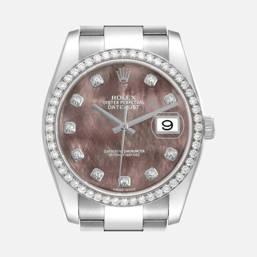 Rolex Datejust 116244 Diamond Mother of Pearl Dial Steel White Gold 36mm