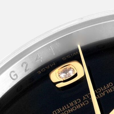 Rolex Datejust 116243 Black Diamond Dial Steel Yellow Gold 36mm