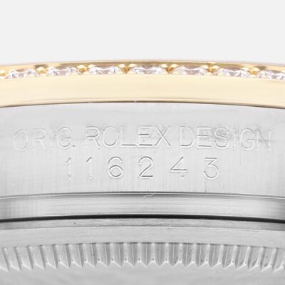 Rolex Datejust 116243 Black Diamond Dial Steel Yellow Gold 36mm