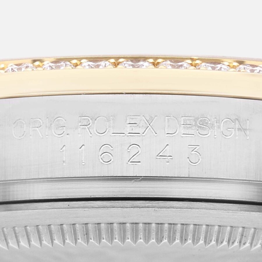 Rolex Datejust 116243 Black Diamond Dial Steel Yellow Gold 36mm