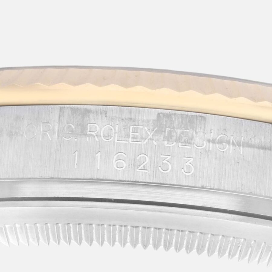 Rolex Datejust 116233 Steel Yellow Gold Ivory Pyramid Dial 36mm
