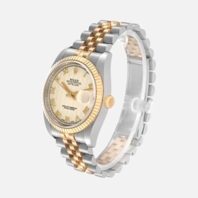 Rolex Datejust 116233 Steel Yellow Gold Ivory Pyramid Dial 36mm