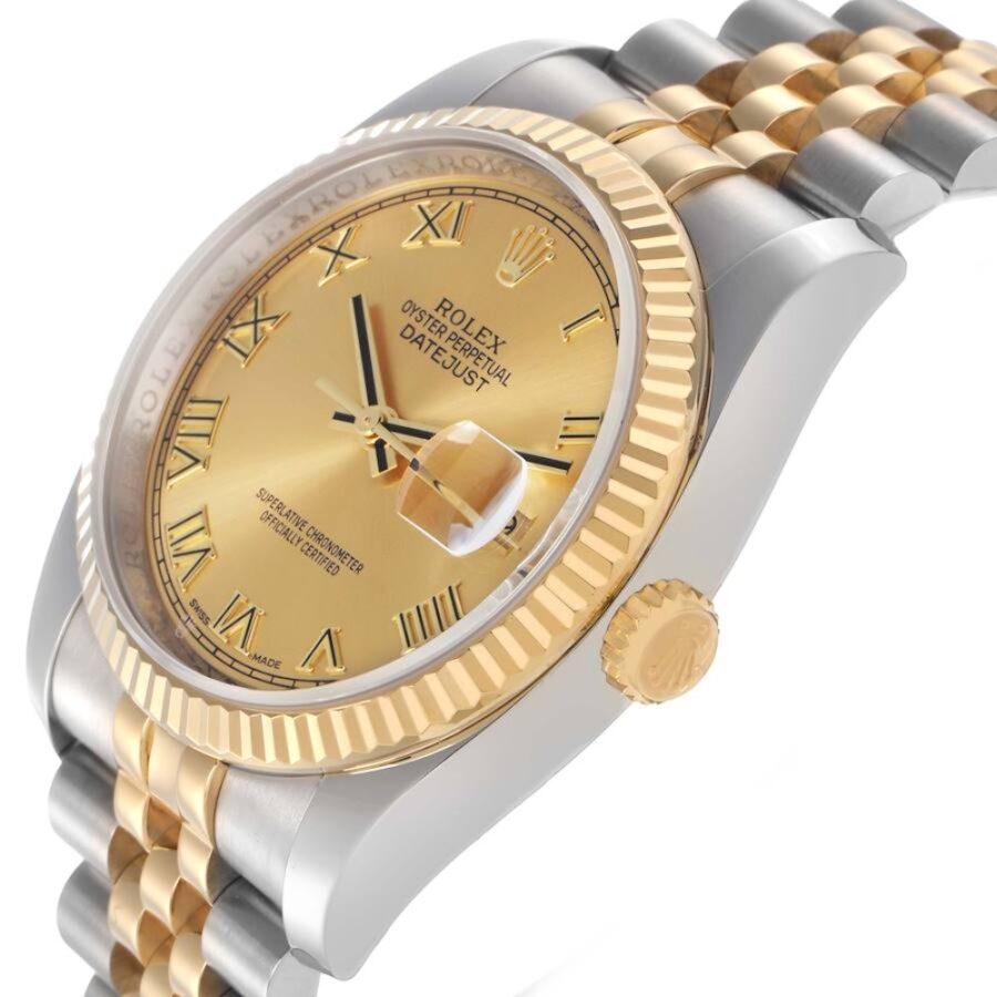 Rolex Datejust 116233 Two-Tone Steel & Yellow Gold Champagne Roman Dial 36mm