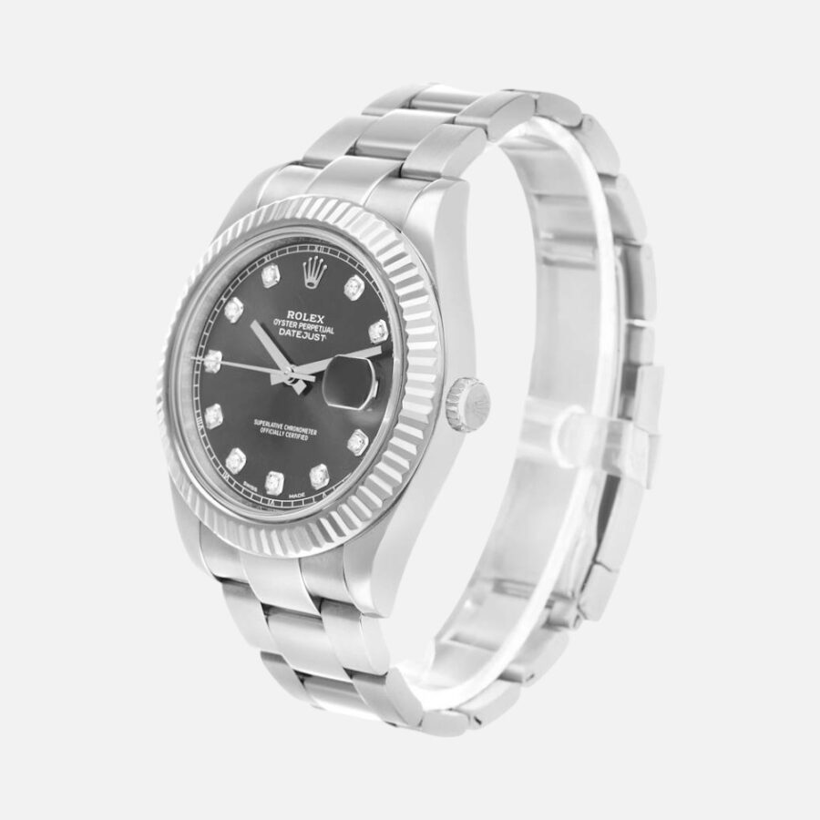 Rolex Datejust II 116334 Steel Silver Diamond Dial 41mm