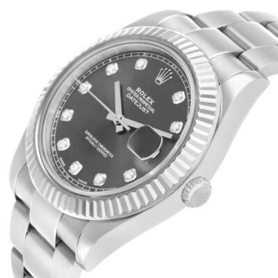 Rolex Datejust II 116334 Steel Silver Diamond Dial 41mm