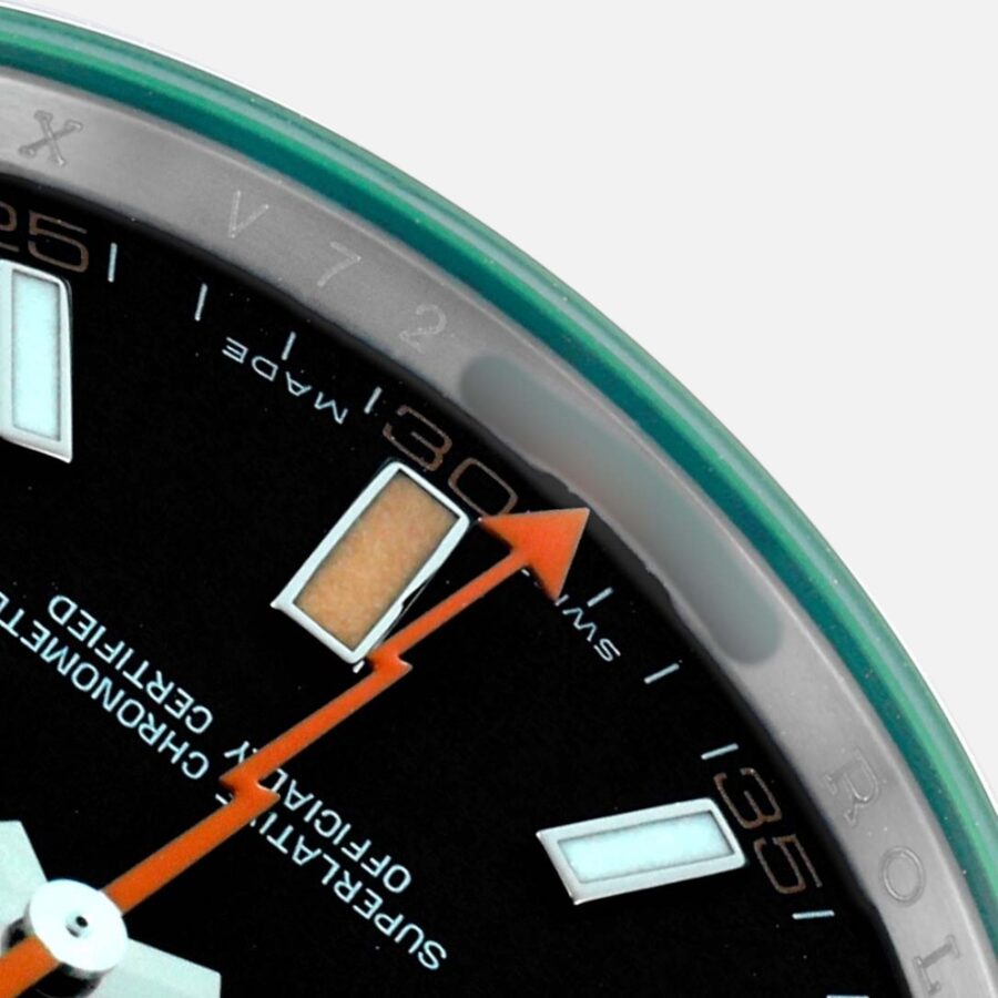 Rolex Milgauss 116400 Green Crystal Black Dial 40mm Steel