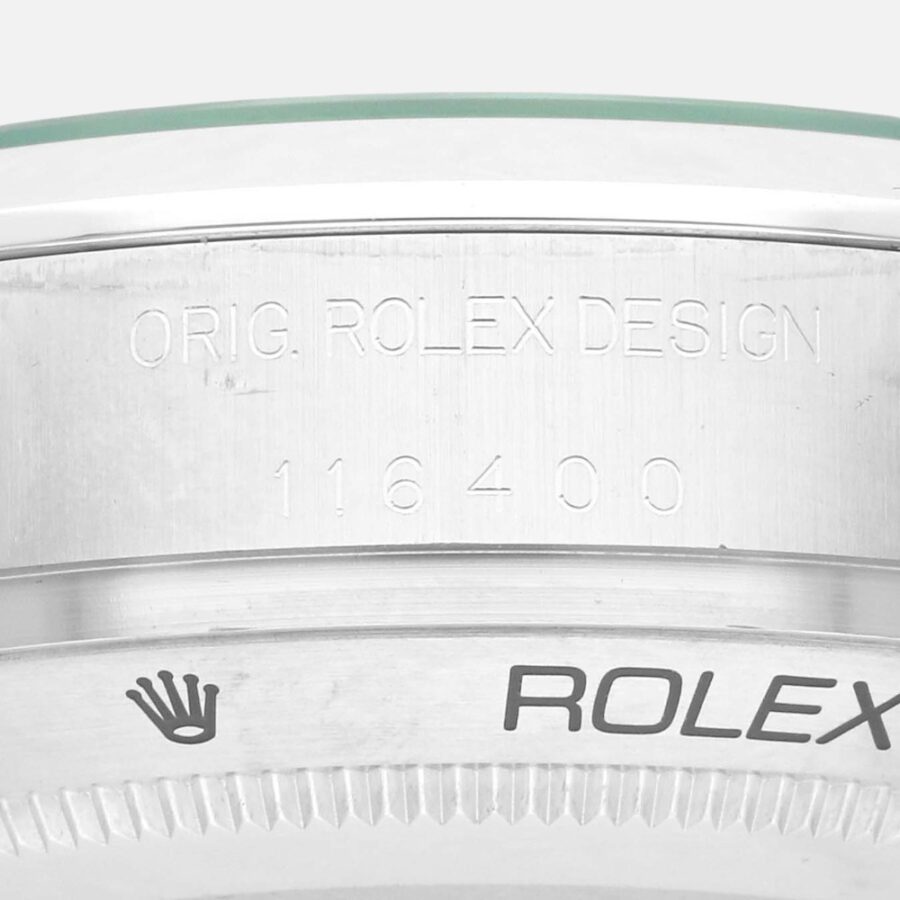 Rolex Milgauss 116400 Green Crystal Black Dial 40mm Steel