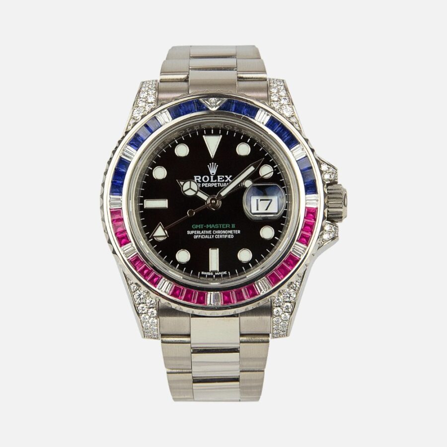 Rolex GMT-Master II 116759 Saru White Gold Diamond Sapphire Bezel 40mm