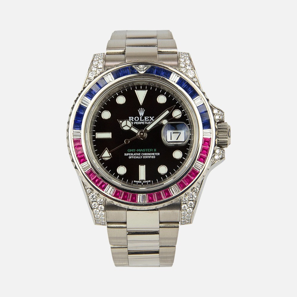 Rolex GMT-Master II 116759 Saru White Gold Diamond Sapphire Bezel 40mm