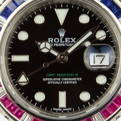 Rolex GMT-Master II 116759 Saru White Gold Diamond Sapphire Bezel 40mm